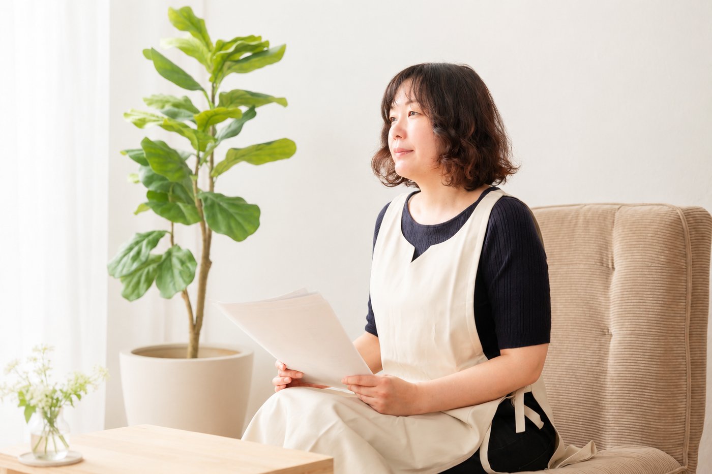 事前プランニングで資料を見ながらお話を伺う提供者